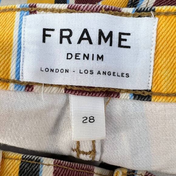 Frame Women's Le High Straight Jeans Size 28 (6) Painterly Stripe Streetwear - Picture 10 of 14